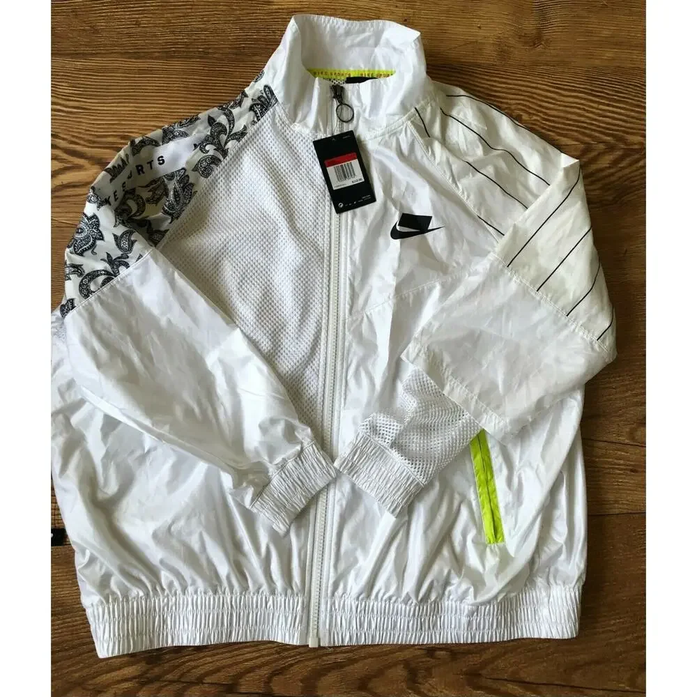 Nike Womens Sportswear NSW Woven Track Jacket White Active AR3025 100 Size L NWT